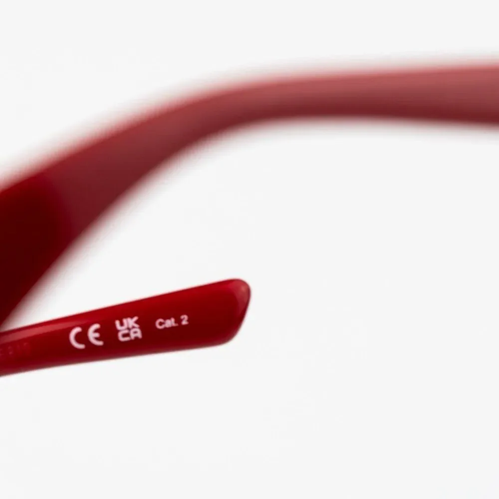 SALE! NEW Balenciaga BB0096S 003 Red Gold Logo Rectangle Women Sunglasses